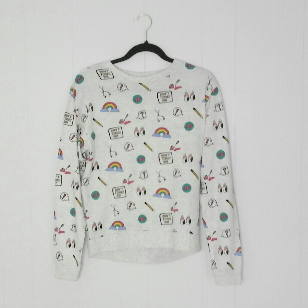 Divided Gray Crewneck Pullover Top S - Picture 2 of 3